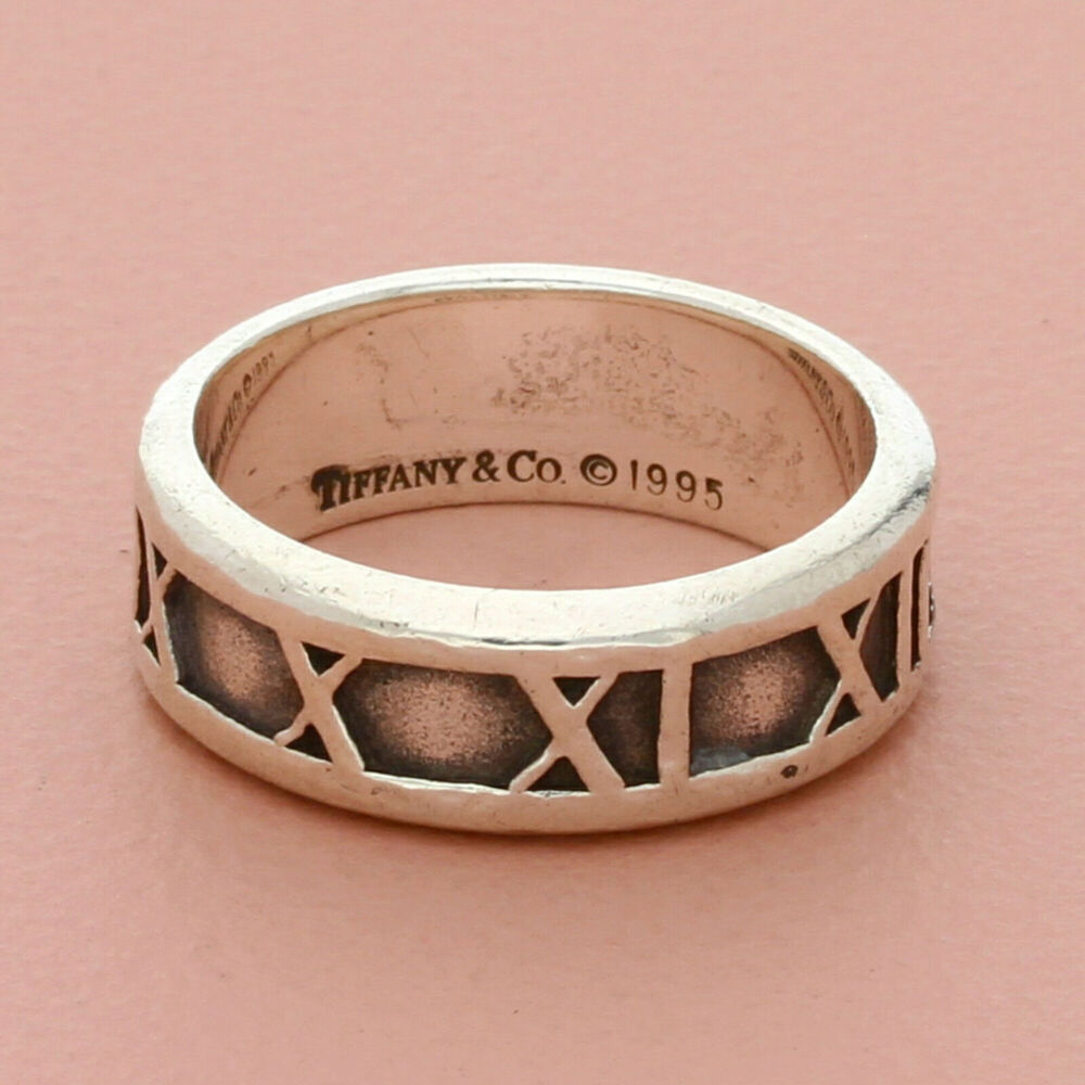 tiffany & co sterling silver classic atlas band ring size 7